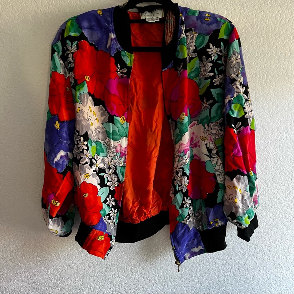 Vintage Bomber Style Floral Jacket